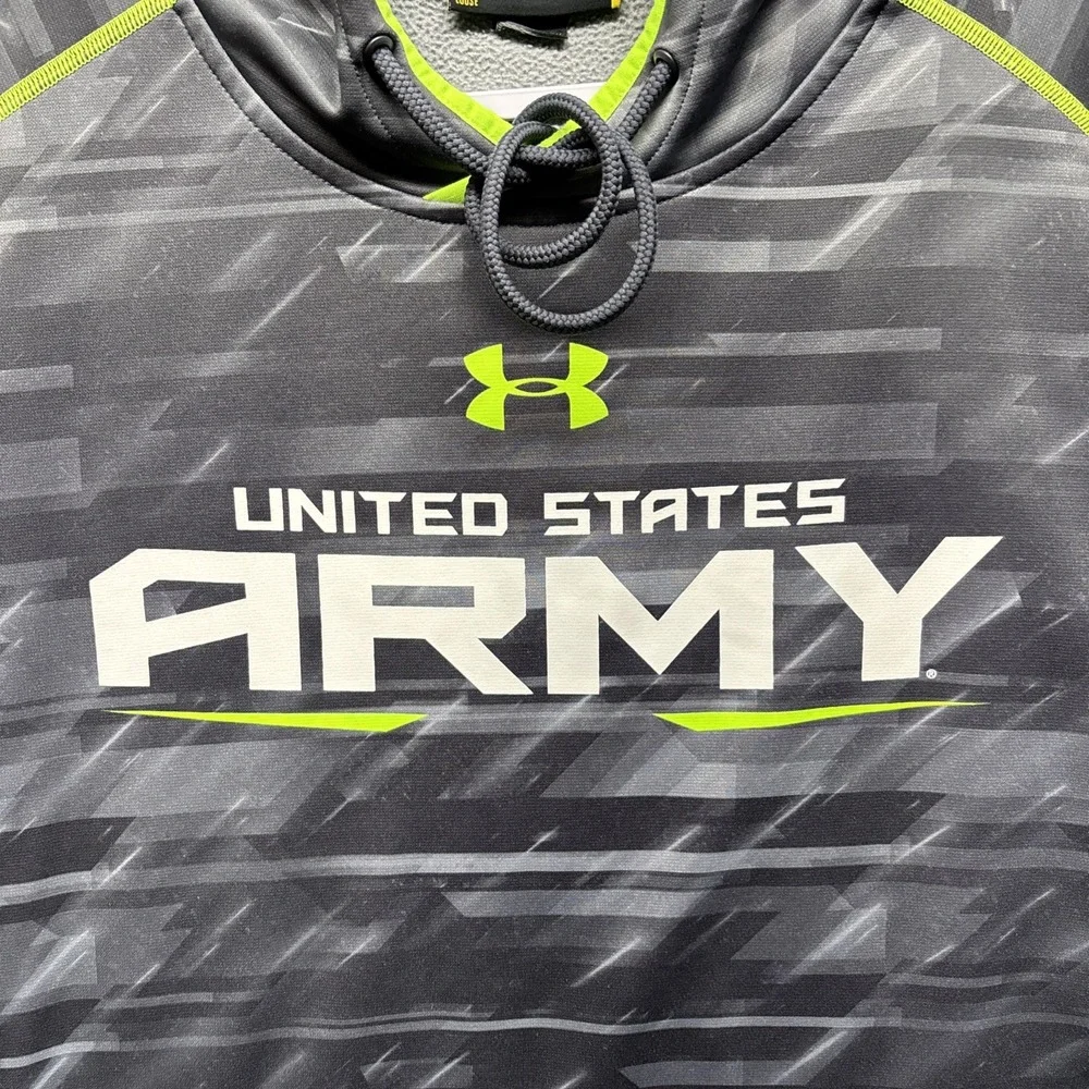 Under Armour US Army Hoodie Mens  XL Gray Camo Striped Loose Fit Pocket‎ *RARE*